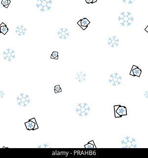 Letter with a snowflake seamless pattern. Isolated on a white background. Vector illustration. Stock Vector