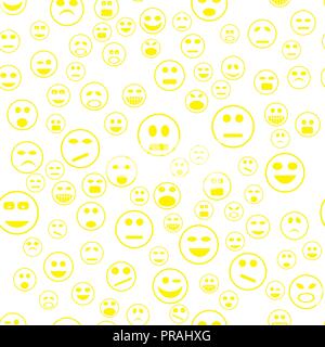 Yellow Smile Seamless Pattern Stock Vector