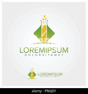 Green Lab Logo Design Template	 Stock Vector