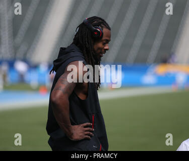 Carson, CA. 30th Sep, 2018. San Francisco 49ers defensive back Richard Sherman (25) before the NFL San Francisco 49ers vs Los Angeles Chargers at the Stubhub Center in Carson, Ca on September 30, 2018 (Photo by Jevone Moore Credit: csm/Alamy Live News Stock Photo