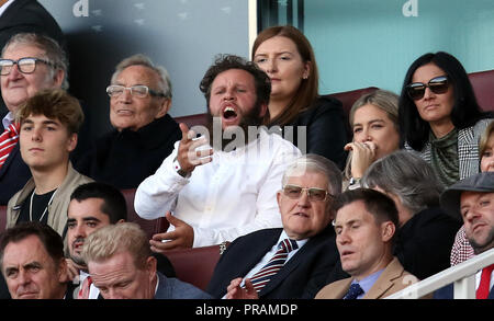 London, UK. 29th Sept, 2018. Golfer Andrew 'Beef' Johnston at the English Premier League game between Arsenal and Watford at The Emirates Stadium, London, on September 29, 2018. **This picture is for editorial use only** Stock Photo