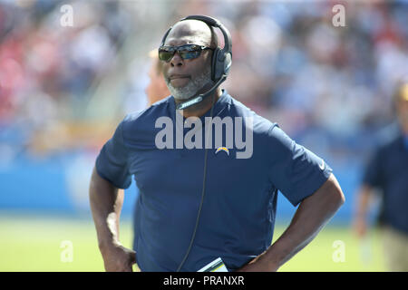 Carson, CA. 30th Sep, 2018. Los Angeles Chargers head coach Anthony Lynn  during the NFL San Francisco 49ers vs Los Angeles Chargers at the Stubhub  Center in Carson, Ca on September 30,