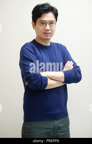 01st Oct, 2018. S. Korean producer Moon Tae-joo South Korean producer Moon Tae-joo poses for a photo prior to an interview with Yonhap News Agency for the TV program 'Soomi's side dish' in Seoul on Sept. 30, 2018. The first episode of the program was aired by the local cable TV network tvN on June 6. Credit: Yonhap/Newcom/Alamy Live News