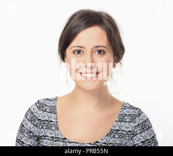 Pretty brunette smiling Stock Photo