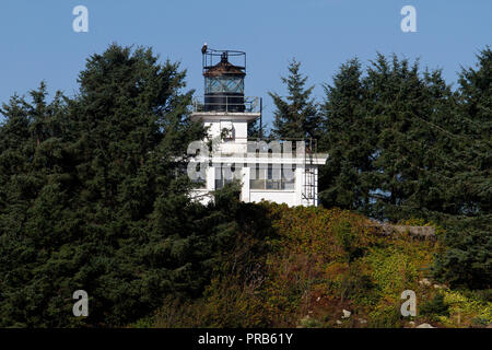 Guard Island Lighthouse near Ketchikan, Alaska Stock Photo