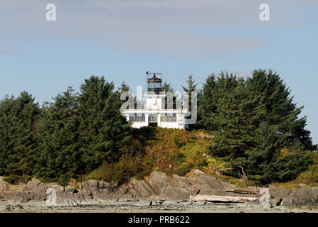 Guard Island Lighthouse near Ketchikan, Alaska Stock Photo