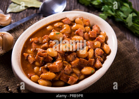 Baked beans in sauce Stock Photo