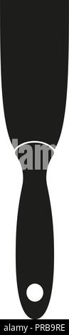 Black and white narrow metal spatula silhouette Stock Vector