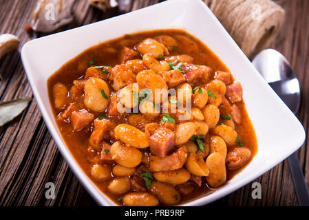 Baked beans in sauce Stock Photo