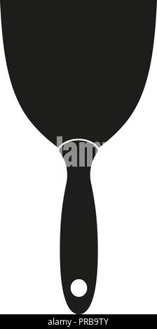 Black and white construction spatula silhouette Stock Vector
