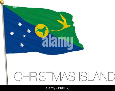Christmas islands flag, vector illustration Stock Vector