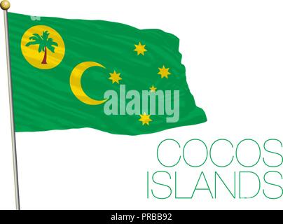 Cocos Islands flag, vector illustration Stock Vector