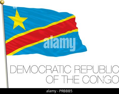 Democratic Republic of Congo flag, vector illustration Stock Vector