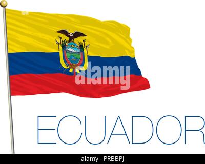 Ecuador flag, vector illustration Stock Vector