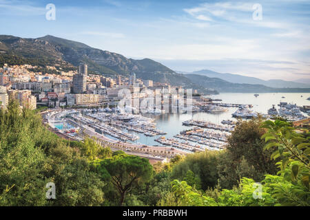 Monaco from above at sunrise on sunny summer day Stock Photo