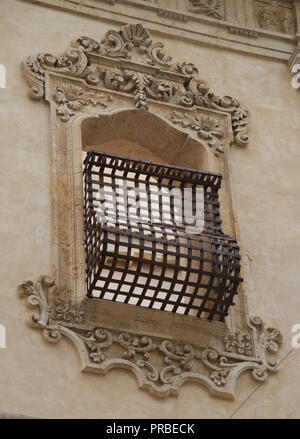 Intricate windows architecture in Sicily, Italy Stock Photo