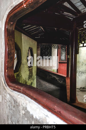 Traditional Chinese wooden oriental house in Shanghai,China Stock Photo