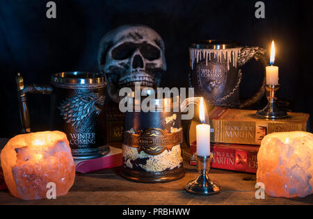 Official Winter is coming tankard from Game of Thrones series Stock Photo