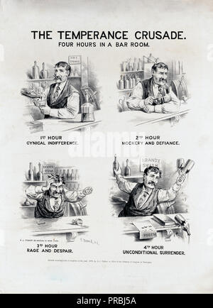 The temperance crusade. Four hours in a bar room ca. 1874 Stock Photo