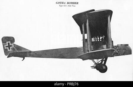 Types of German Airplanes. Gotha Bomber. November 1918 Stock Photo