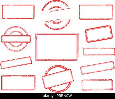 Set of empty rubber stamps Stock Vector