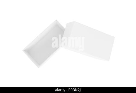 White box on white background. View from above. Stock Photo