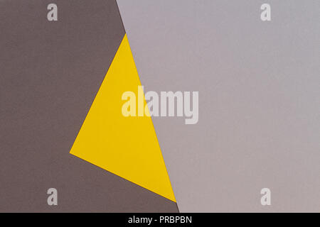 Yellow and grey color paper background. Abstract geometric paper trendy background. Stock Photo