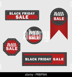 Black Friday sale design elements. Black Friday sale inscription labels, stickers. Vector illustration. Stock Vector
