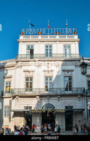 Lisbon, Portugal - Sept 28, 2018: Commercial Center Armazens in Chiado District, Lisbon Portugal Stock Photo