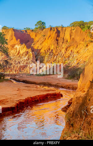 Red Tsingy are a stone formation of red laterite found in the North of Madagascar near Diego Suarez Stock Photo