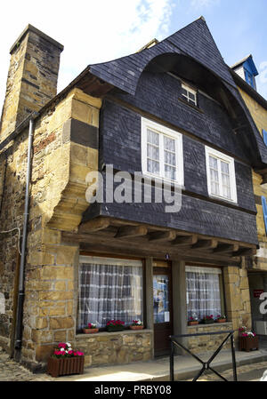 France Dept Finistere. St Renan market town.The old corbelled house called Le Faou in the Place de Vieux Marche. Stock Photo