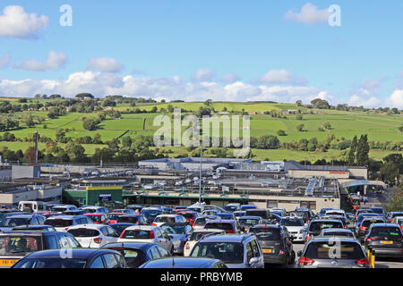 Airedale General Hospital, car park and buildings, Steeton, West Yorkshire Stock Photo