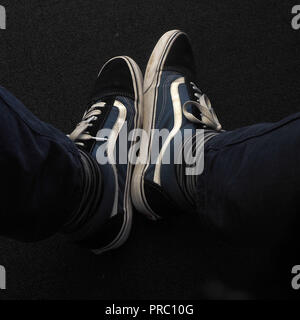Blue Van trainers Stock Photo
