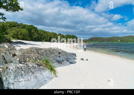 Silver sands of Morar, near Mallaig, Road to Isles, Highland Region, Scotland UK Stock Photo