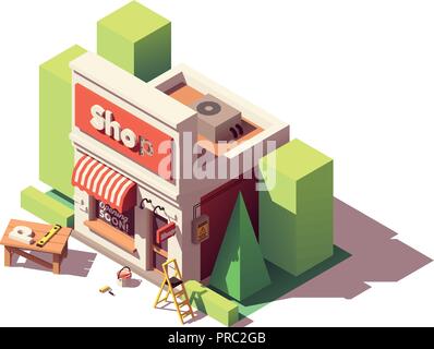 Vector isometric shop branding icon Stock Vector