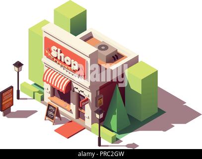 Vector isometric shop opening icon Stock Vector