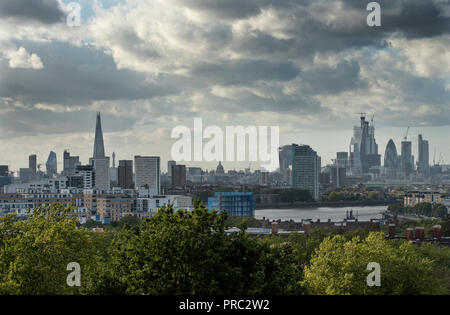 London Panorama from Greenwich Park, England UK. 22 September 2018 Stock Photo