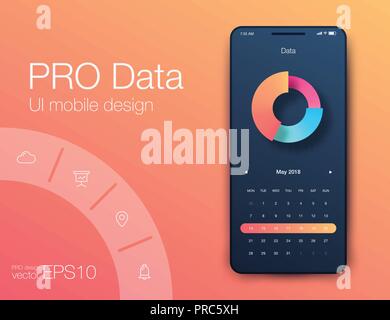 Date application UI design concept stock vector Stock Vector