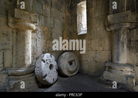 Armenia, Haghpat Monastery in Armenia, world heritage site by Unesco. Khatchkar, or cross-stone decorate Stock Photo