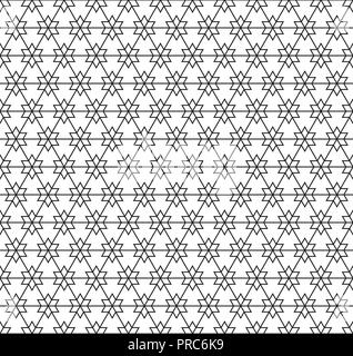 Seamless geometric pattern in black and white in thin lines. Stock Vector