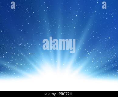 Vector Abstract shiny magic blue light background Stock Vector