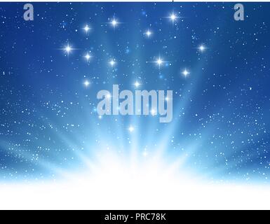 Vector Abstract shiny magic blue light background Stock Vector