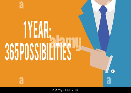 Word Writing Text 1 Year 365 Possibilities Business Concept For Beginning Of A New Day Lots Of Chances To Start Stock Photo Alamy