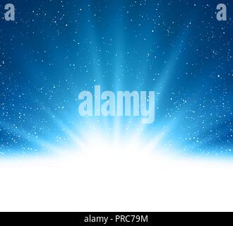 Vector Abstract shiny magic blue light background Stock Vector