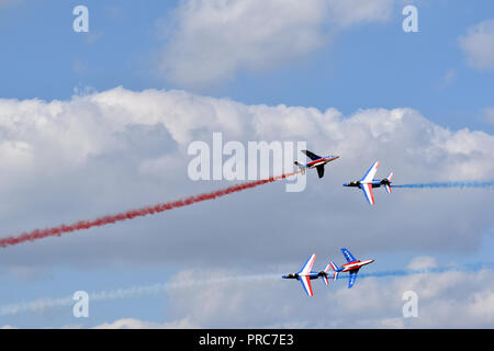 French national team performance during  the Francazal air show near Toulouse. Stock Photo