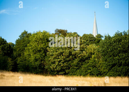 The Hill at Harrow on the Hill with a large meadow, a pieceful part of London Stock Photo