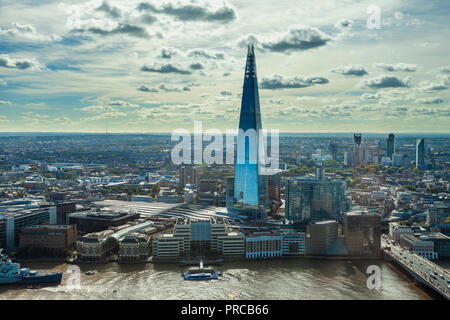 Aerial View of the Shard, London, UK Stock Photo