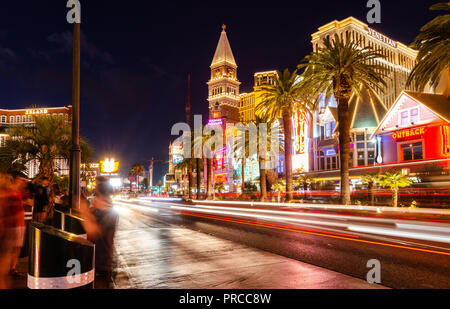 Las Vegas Casino Royale Night Illumination, LV Strip, Nevada, USA