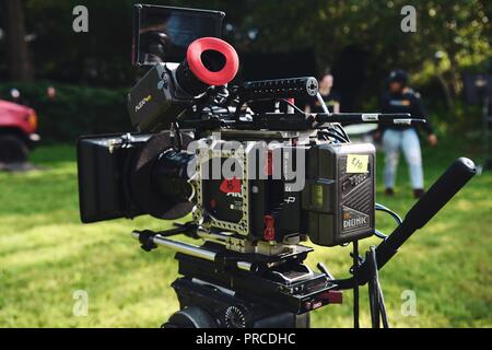 New York, NY; Aug 2018: An Arri Alexa Mini set up on a film set Stock Photo