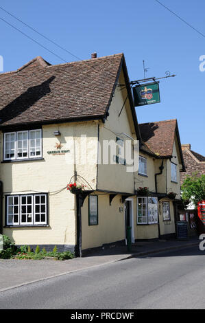 The Rose and Crown, High Street, Ashwell, Hertfordshire, is thought to date from the 16th century. Stock Photo